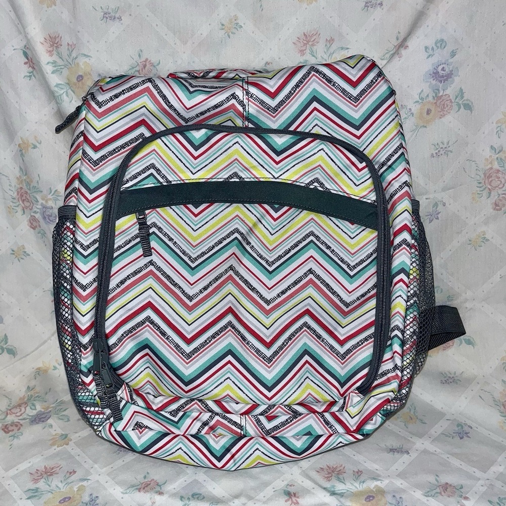 THIRTY-ONE PARTY PUNCH CHEVRON SLING BAG‎ CAMERA / DIAPER BAG / BACKPACK 18x13x6